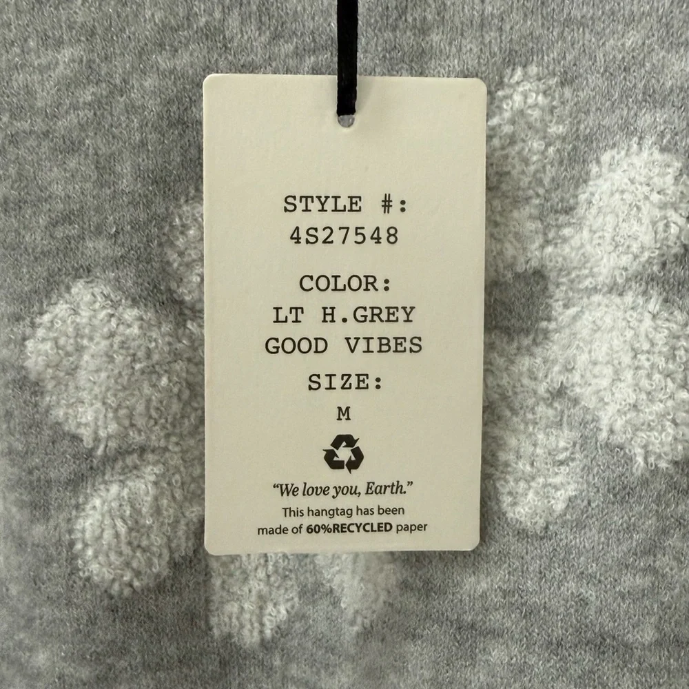 NWT Hippie Rose Gray White Good Vibes Sweater! Medium! NEW! - Picture 7 of 9